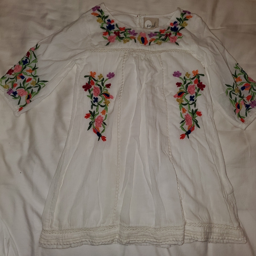 Peek Floral Embroidered Dress Sz L/8